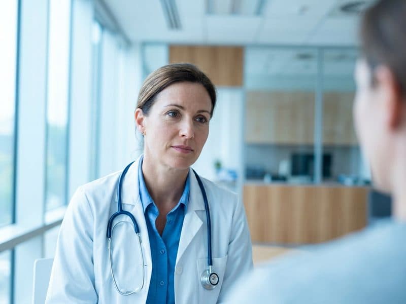 Médecin en consultation dans son cabinet